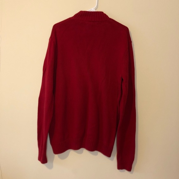Chaps|‎ Red Buck Half Zip Knit Sweater - Picture 2 of 5